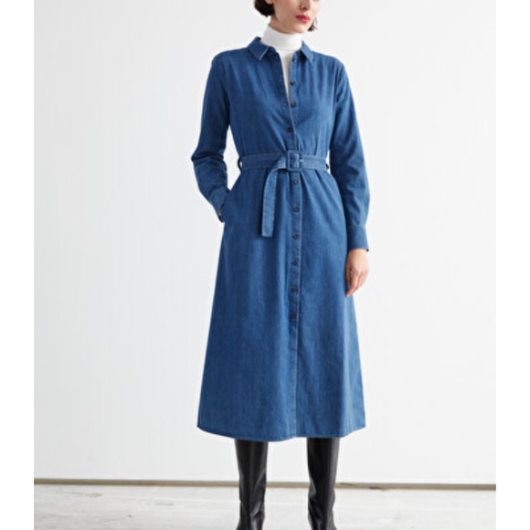 & Other Stories Dresses & Skirts - & Other Stories Belted Denim Midi Dress (Size 0)